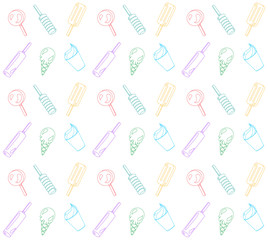 Vector seamless pattern from ice-creams