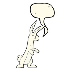 cartoon rabbit with speech bubble