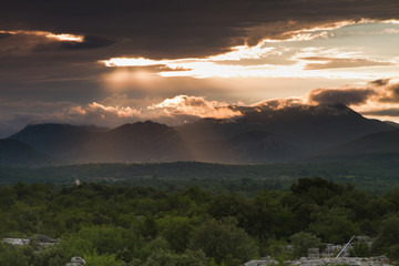 sunset in les Cévennes