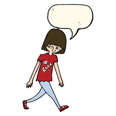 cartoon teenager with speech bubble