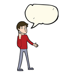 cartoon man asking question with speech bubble