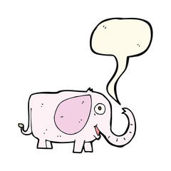 cartoon baby elephant with speech bubble