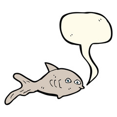 cartoon fish with speech bubble