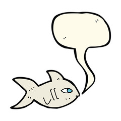 cartoon fish with speech bubble