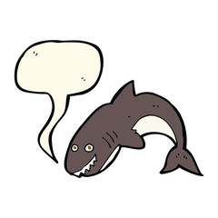 cartoon shark with speech bubble