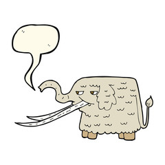 cartoon woolly mammoth with speech bubble