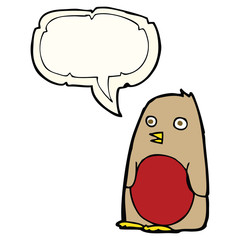 cartoon robin with speech bubble
