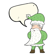 cartoon santa claus with speech bubble