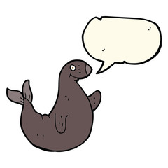 cartoon seal with speech bubble