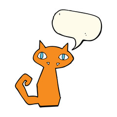 cartoon cat with speech bubble