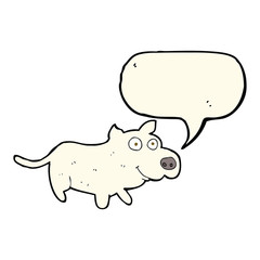 cartoon happy little dog with speech bubble