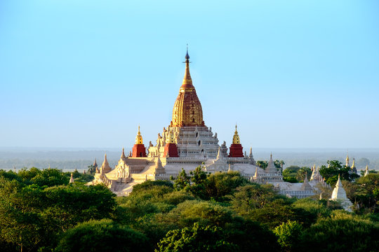 Scenic view of Ananda temple in old Bagan area, Myanmar