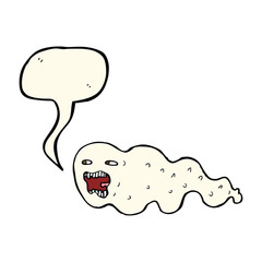 cartoon ghost with speech bubble