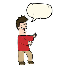 cartoon laughing man with speech bubble