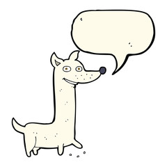 funny cartoon dog with speech bubble