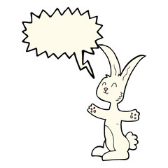 cartoon rabbit with speech bubble