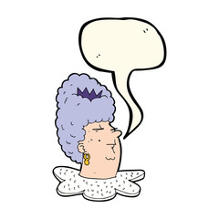 cartoon queen's head with speech bubble