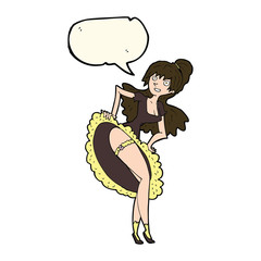 cartoon flamenco dancer with speech bubble