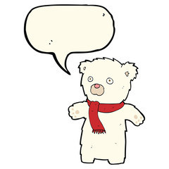 Fototapeta premium cartoon cute polar bear with speech bubble