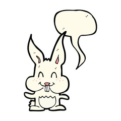 cartoon rabbit with speech bubble