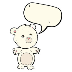 cartoon funny teddy bear with speech bubble
