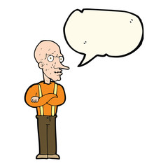 cartoon mean old man with speech bubble