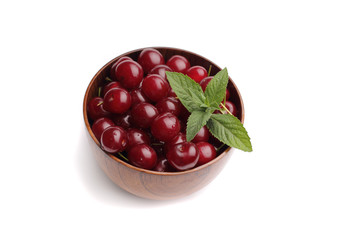 cherries on white background