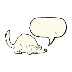 cartoon happy dog with speech bubble