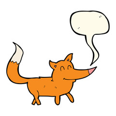 cartoon little fox with speech bubble