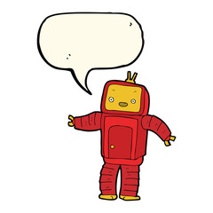 cartoon robot with speech bubble