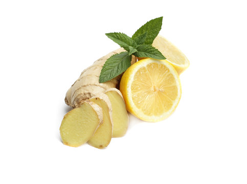 ginger, lemon, mint