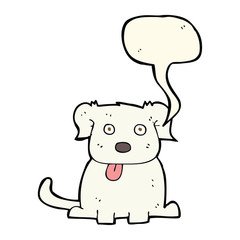 cartoon dog with speech bubble
