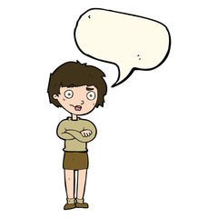 cartoon annoyed woman with speech bubble