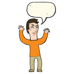 cartoon angry man with speech bubble