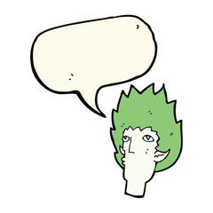 cartoon vampire face with speech bubble