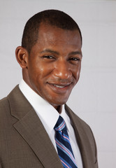 Happy businessman in a suit