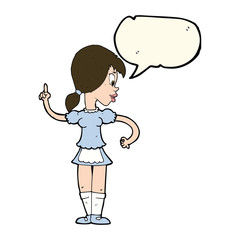 cartoon waitress calling order with speech bubble