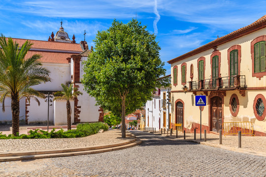 Historic buildings in old town of Silves, Portugal