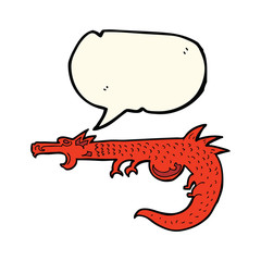 cartoon medieval dragon with speech bubble