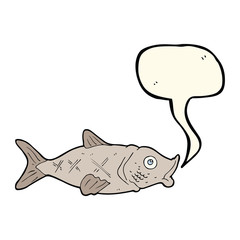 cartoon fish with speech bubble