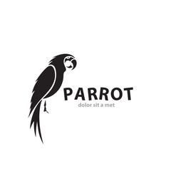 Naklejka premium Artistic stylized parrot icon. Silhouette birds. Creative art design. Vector illustration.