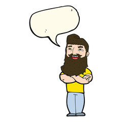 cartoon proud man with speech bubble
