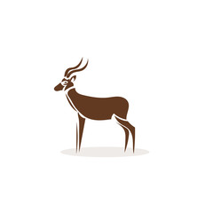 Artistic stylized antelope icon. Silhouette wild animals. Creative art logo design. Vector illustration.