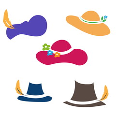 Illustration sets of hats. Vector