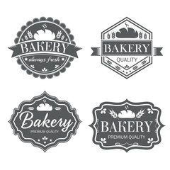 Collection of vintage retro bakery logo labels