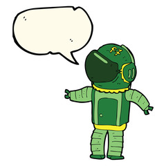 cartoon astronaut with speech bubble