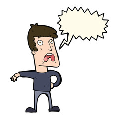 cartoon complaining man with speech bubble
