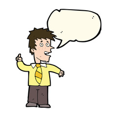 cartoon man with idea with speech bubble