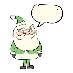 cartoon santa claus with speech bubble