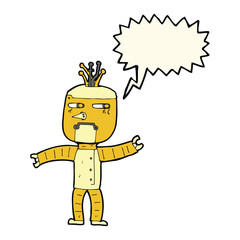 cartoon robot with speech bubble